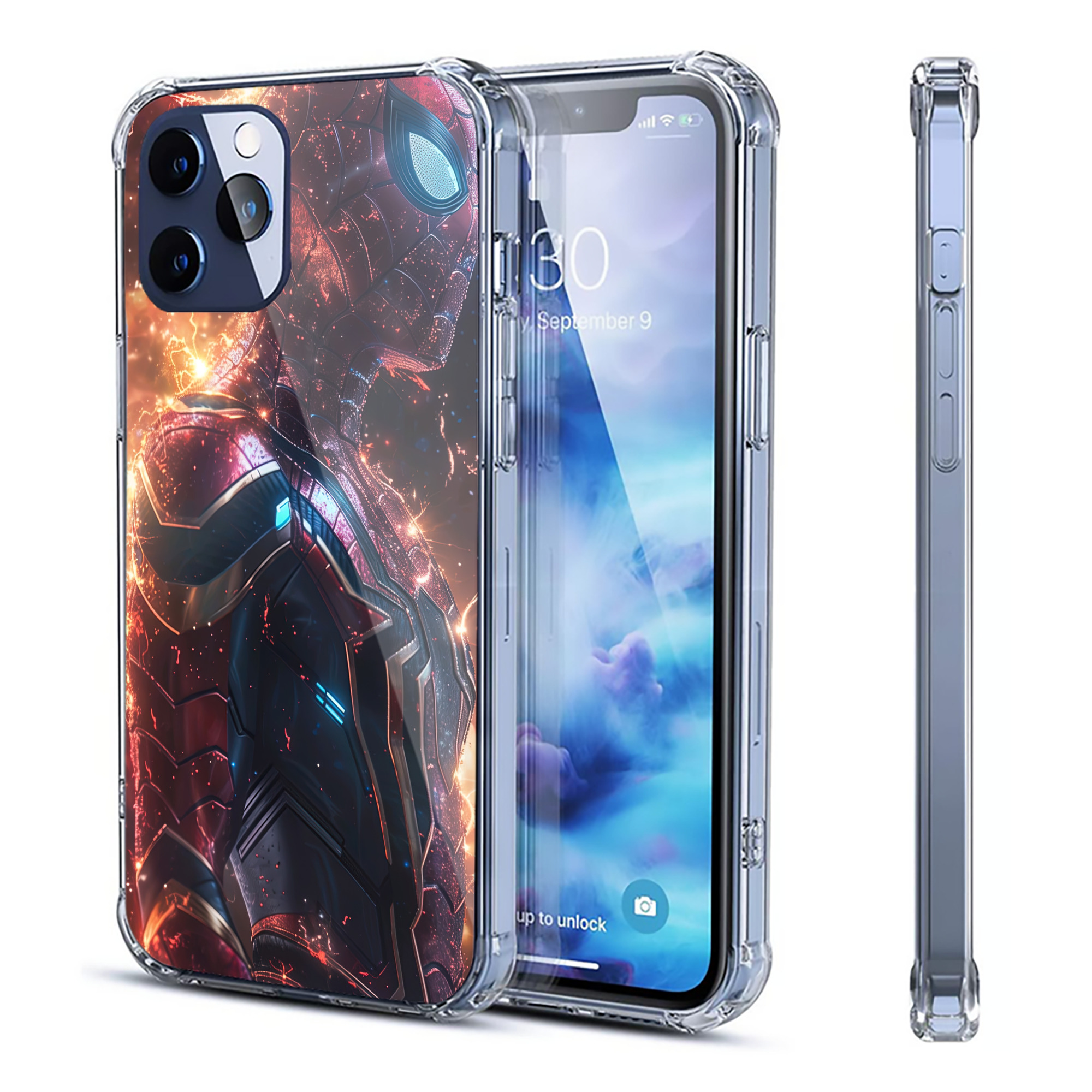 （画像用） Spider Man スパイダーマン 【iPhone 12シリーズ対応】透明スマホケース（クリアソフトケース）